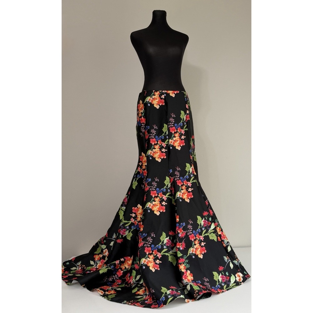 City Triangles Floral Mermaid Maxi Skirt Trumpet Formal Y2K Sz 9 Prom